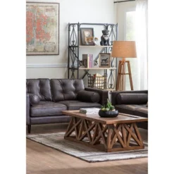 Mariner Tripod Style Wood Floor Lamp With Burlap Drum Shade Rust - Storied Home -Decora Shop GUEST 3e5d689e 8dbe 47b0 86b5 e6d71718d6ed