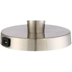 360 Lighting Geoff Modern Table Lamps 26" High Set Of 2 Brushed Nickel With USB Charging Port Table Top Dimmers White Drum Shade For Living Room Desk -Decora Shop GUEST 3e71bc4f 7099 4393 acbc 612870dd89ea