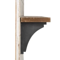 46.1" X 26" Wall Shelf With 5 Hooks White/Brown - Uniek -Decora Shop GUEST 3fc30bf0 06cd 47b7 99a2 bcaf930f2fae