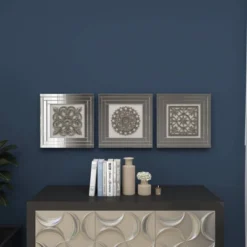 Glass Floral Wall Decor With Embossed Details Set Of 3 White - Olivia & May 34 Glass Floral Wall Decor With Embossed Details Set Of 3 White - Olivia & May -Decora Shop GUEST 4015aa64 a890 4c3a 8932 afc7f3970e60