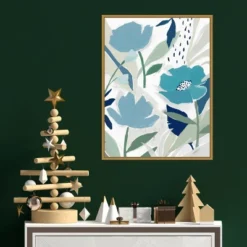 18" X 24" Song Of The Wind I Blue Flowers By Isabelle Z Framed Canvas Wall Art - Amanti Art -Decora Shop GUEST 404a2489 5b14 4a82 83f2 ca1313169585