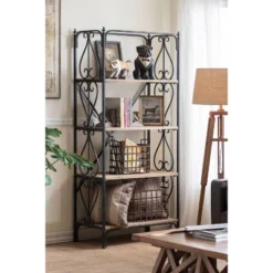 Mariner Tripod Style Wood Floor Lamp With Burlap Drum Shade Rust - Storied Home -Decora Shop GUEST 423bac19 ad81 4761 9d92 6a8d17c01cb8