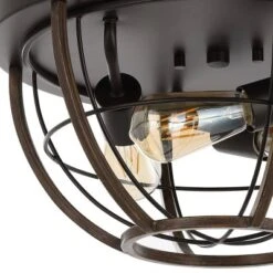 15.75" 3-Light Lyla Rustic Farmhouse Iron LED Flush Mount Wood Finished/Oil Rubbed Bronze - JONATHAN Y -Decora Shop GUEST 4282212e 67a7 4739 bc57 969c5c5abb54