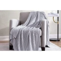 The Nesting Company – Oak 100% Cotton Cable Knit Ultra Comfortable Throw Blanket 50" X 70" -Decora Shop GUEST 43ac7d8e ed0c 43fd ae8b d1e193bddef0