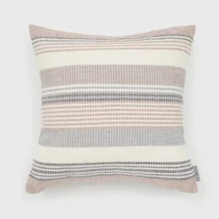 18"x18" Freja Striped Chenille Woven Square Throw Pillow - Evergrace -Decora Shop GUEST 44e20133 45da 490c 9e95 1a9a026c9fe1