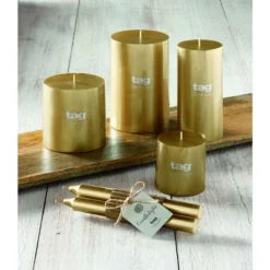Tagltd Metallic Pillar Candle 4X6