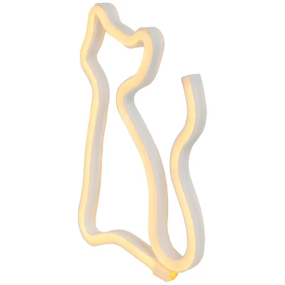 Northlight 9" White Cat LED Neon Style Sign 4 Northlight 9" White Cat LED Neon Style Sign - Image 4