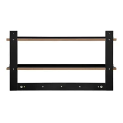 29" X 16" 2 Tier Ledge Wall Shelf Organizer With Five Hanging Hooks Black - Danya B. -Decora Shop GUEST 479b5ca8 1d54 428d 9a93 83077ab0aacc
