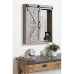 Decorative Wood Wall Storage Cabinet With Vanity Mirror Rustic Gray - Kate & Laurel All Things Decor -Decora Shop GUEST 48ec0754 2812 44d2 b121 240142e00282