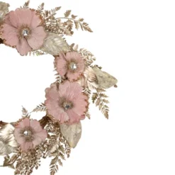 Northlight Champange And Pink Flower Wreath, 24-Inch, Unlit -Decora Shop GUEST 4cb601ed d6b3 4cfc 95fb 173b8955d630