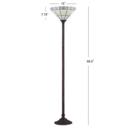 68.57" Moore Tiffany Style Torchiere Floor Lamp (Includes LED Light Bulb) Bronze - JONATHAN Y -Decora Shop GUEST 4e8ef8e5 443e 4d5a 8365 4c553c1c5f66