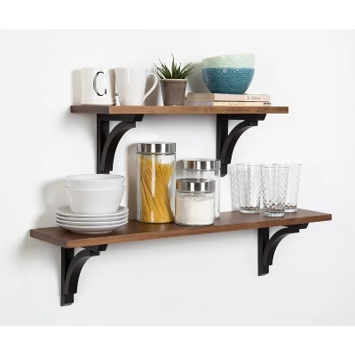 Wall Shelf - Brown/Black 5 Wall Shelf - Brown/Black - Image 5