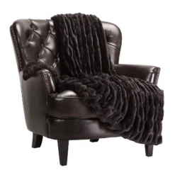 Chanasya Ruched Luxurious Soft Faux Fur Throw Blanket - Fuzzy Plush And Elegant With Reversible Mink Blanket (50x65 Inches) -Decora Shop GUEST 4fa2a7b1 4066 47e6 832d d37ee1eccac0