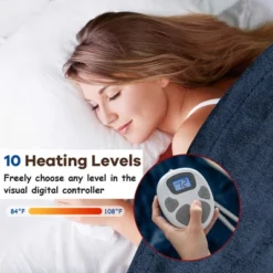 Costway 84'' X 90'' Flannel Heated Blanket Electric Throw W/ Dual Controllers BlueRedBeigeGray -Decora Shop GUEST 515599dd e6dd 49a4 8b02 b2e7a4b15124