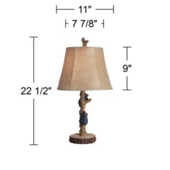 John Timberland Climbing Bears Rustic Accent Table Lamps 22 1/2" High Set Of 2 Brown Faux Wood With USB Charging Port Faux Leather Shade For Desk -Decora Shop GUEST 52937e50 60d5 4ec5 8e93 a6ca4deeeca4