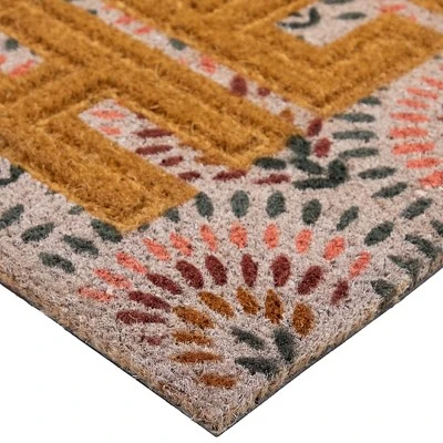 Northlight Brown And Pink "Hello" Floral Coir Outdoor Doormat 18" X 30" 5 Northlight Brown And Pink "Hello" Floral Coir Outdoor Doormat 18" X 30" - Image 5