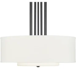 Possini Euro Design Sundry Semi Gloss Black Drum Pendant Chandelier 24" Wide Modern Double Shade 4-Light Fixture For Dining Room Foyer Kitchen Island -Decora Shop GUEST 52fd8ca0 abd5 4f7d 82a5 a77989eb47f4