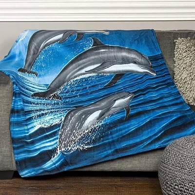 Dawhud Direct 50" X 60" Dolphin Soft Plush Fleece Throw Blanket For Women, Men And Kids -Decora Shop GUEST 53f0a4e9 f5be 455b aedc e74e75f41db6