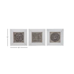 Glass Floral Wall Decor With Embossed Details Set Of 3 White - Olivia & May 38 Glass Floral Wall Decor With Embossed Details Set Of 3 White - Olivia & May -Decora Shop GUEST 544096ea 943c 4c9b 8f8d a1413643e1b1