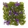 Nearly Natural 6-in X 6-in Purple & Green Clover Mat (Set Of 12)
