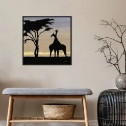 22" X 22" Savanna Giraffes IV By James Burghardt Framed Canvas Wall Art Black - Amanti Art -Decora Shop GUEST 55c8ed5b e786 4313 a980 f69f1bda69aa