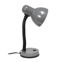 14.25" Traditional Fundamental Metal Desk Task Lamp And Bowl Shaped Shade With Flexi Gooseneck Gray - Creekwood Home -Decora Shop GUEST 560c2aeb 3390 4c50 8709 c7dd07851c98