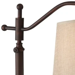 Regency Hill Downbridge Style Desk Table Lamp Adjustable Height 30.5" Tall Bronze Metal Tan Linen Look Shade For Living Room Bedroom Office -Decora Shop GUEST 56615abd 3bad 4ade aa50 29a15851b97a