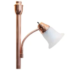 Torchiere Floor Lamp With Reading Light And Marble Glass Shade Rose Gold - Lalia Home -Decora Shop GUEST 58175f9e 5782 4436 8a15 2689ceafd6eb