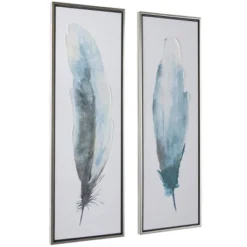 Set Of 2 Canvas Bird Feathers Framed Wall Arts With Silver Frames Blue - Olivia & May 6 Set Of 2 Canvas Bird Feathers Framed Wall Arts With Silver Frames Blue - Olivia & May -Decora Shop GUEST 58a8a7f3 3b01 4a93 aa9a 73fb8c3e5f9f