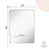 Hamilton Hills 30" X 40" Rectangle Contemporary Metal Gold Framed Mirror