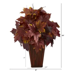 Nearly Natural 19-in Autumn Maple Leaf Artificial Plant In Decorative Planter -Decora Shop GUEST 5aa52425 6e72 4974 8feb 69c525882c33