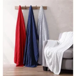 The Nesting Company – Oak 100% Cotton Cable Knit Ultra Comfortable Throw Blanket 50" X 70" -Decora Shop GUEST 604b3451 a2c1 4f90 a2c0 c96f3875ea05
