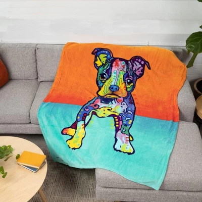 Dawhud Direct 50" X 60" Colorful Dean Russo Puppy Fleece Throw Blanket For Women, Men And Kids 2 Dawhud Direct 50" X 60" Colorful Dean Russo Puppy Fleece Throw Blanket For Women, Men And Kids - Image 2