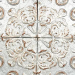 Rustic Metal Scroll Wall Decor With Embossed Details Gray - Olivia & May -Decora Shop GUEST 61201986 2730 4130 a046 9310d2fe4030