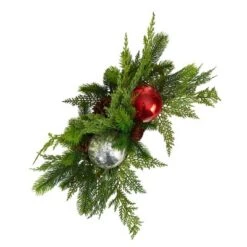 Nearly Natural 18-in Holiday Winter Cedar Pine Artificial Table Christmas Arrangement With Ornaments, Home Décor -Decora Shop GUEST 62d1fc73 eb9f 4c83 bca3 0bf03860dcba