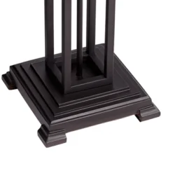 Robert Louis Tiffany Ranier Rustic Mission Floor Lamp 59 1/2" Tall Bronze With LED Nightlight Stained Art Glass Shade For Living Room Bedroom Office -Decora Shop GUEST 63198abc 803b 4f9f af5b 669b204f87f2