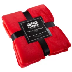 Flannel Fleece Throw Blanket- For Couch, Home Decor, Sofa & Chair- Oversized 60" X 70", Soft & Plush Microfiber In Crimson Red By Hastings Home -Decora Shop GUEST 6364244f ebe1 459b 954c e5d4ccb4d59b