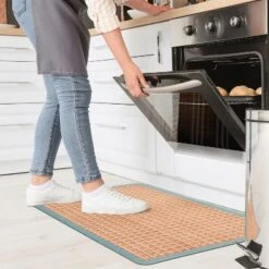 World Rug Gallery Natural Border Anti-Fatigue Standing Mat -Decora Shop GUEST 64fe22a1 10bd 4165 a687 05a2059fb151