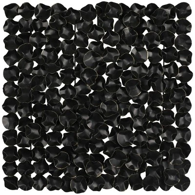 Metal Abstract Overlapping Folded Circle Wall Decor With Gold Accent Black - Olivia & May 3 Metal Abstract Overlapping Folded Circle Wall Decor With Gold Accent Black - Olivia & May - Image 3