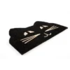 Entryways 1'4" X 2'4" Cat Face Indoor/Outdoor Coir Doormat Black/White