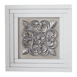Glass Floral Wall Decor With Embossed Details Set Of 3 White - Olivia & May 22 Glass Floral Wall Decor With Embossed Details Set Of 3 White - Olivia & May -Decora Shop GUEST 67a7dd3d 6165 48b5 a508 b382bc15d7ee
