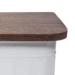 Set Of 2 Distressed White Metal And Wood Hanging Wall Shelves - Foreside Home & Garden -Decora Shop GUEST 6970fe03 04d3 41d8 869d 8824032d5f2c