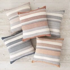 18"x18" Freja Striped Chenille Woven Square Throw Pillow - Evergrace -Decora Shop GUEST 6aacfb28 a85e 4407 b77a 7326182d15ea