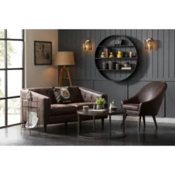 Mariner Tripod Style Wood Floor Lamp With Burlap Drum Shade Rust - Storied Home -Decora Shop GUEST 6b6c3d71 9263 4ff2 ab9d 4d1e94104f2f