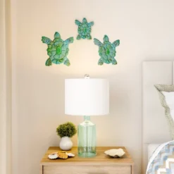 Sea Turtle Wall Art- Nautical 3D Metal Hanging Decor-Vintage Coastal Seaside Inspired Style-Under Water Sea Life Ocean By Hastings Home 3PC -Decora Shop GUEST 6c79cf40 d3c8 4ddf ad61 7fb53fec0398