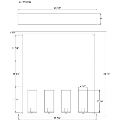Lyndon Linear Chandelier Brass - Threshold™ 4 Lyndon Linear Chandelier Brass - Threshold™ - Image 4