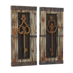 Wood Keys 3D Skeleton Wall Decor With Studs Set Of 2 Brown - Olivia & May 14 Wood Keys 3D Skeleton Wall Decor With Studs Set Of 2 Brown - Olivia & May -Decora Shop GUEST 6e0c18ad 74f5 48d1 8223 491187ceb5b4