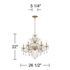 Vienna Full Spectrum DeMallo Gold Chandelier 26" Wide French Scroll Arm Clear Crystal 6-Light Fixture For Dining Room House Foyer Kitchen Island Home -Decora Shop GUEST 6e3b93ca 75cf 4985 b7eb 57b2c49d69ff