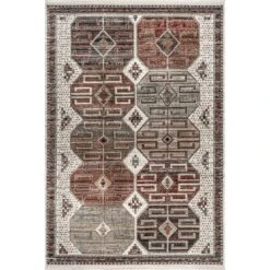 NuLOOM Evie Global Inspired Emblem Fringe Area Rug -Decora Shop GUEST 6e985424 fa10 437d a3c2 8bf1fcf52c8b
