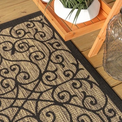 Madrid Vintage Filigree Textured Weave Indoor/Outdoor Area Rug - JONATHAN Y 3 Madrid Vintage Filigree Textured Weave Indoor/Outdoor Area Rug - JONATHAN Y - Image 3